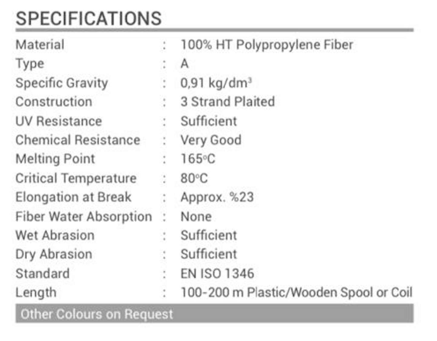 Polypropylene 3 Strands Multifillament Ropes (10 mm)